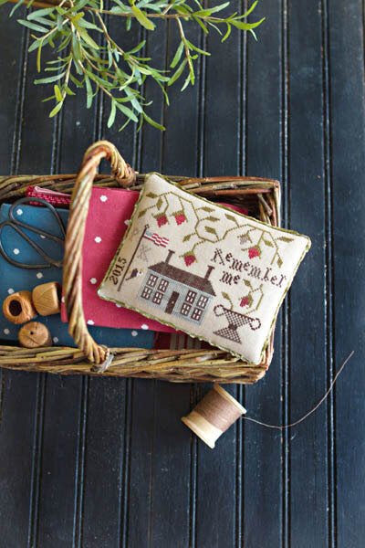 Plum Street Samplers Remember Me cross stitch pillow pattern