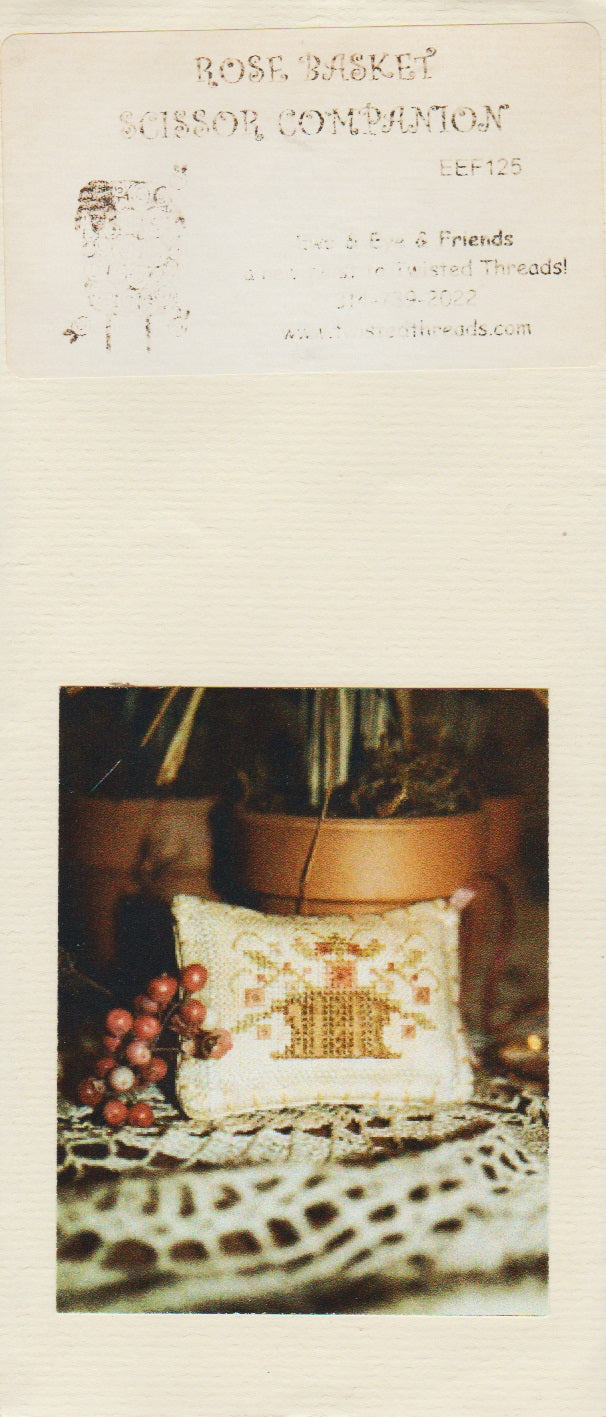 Ewe & Eye Rose Basket Scissor Companion EFF125 cross stitch pattern