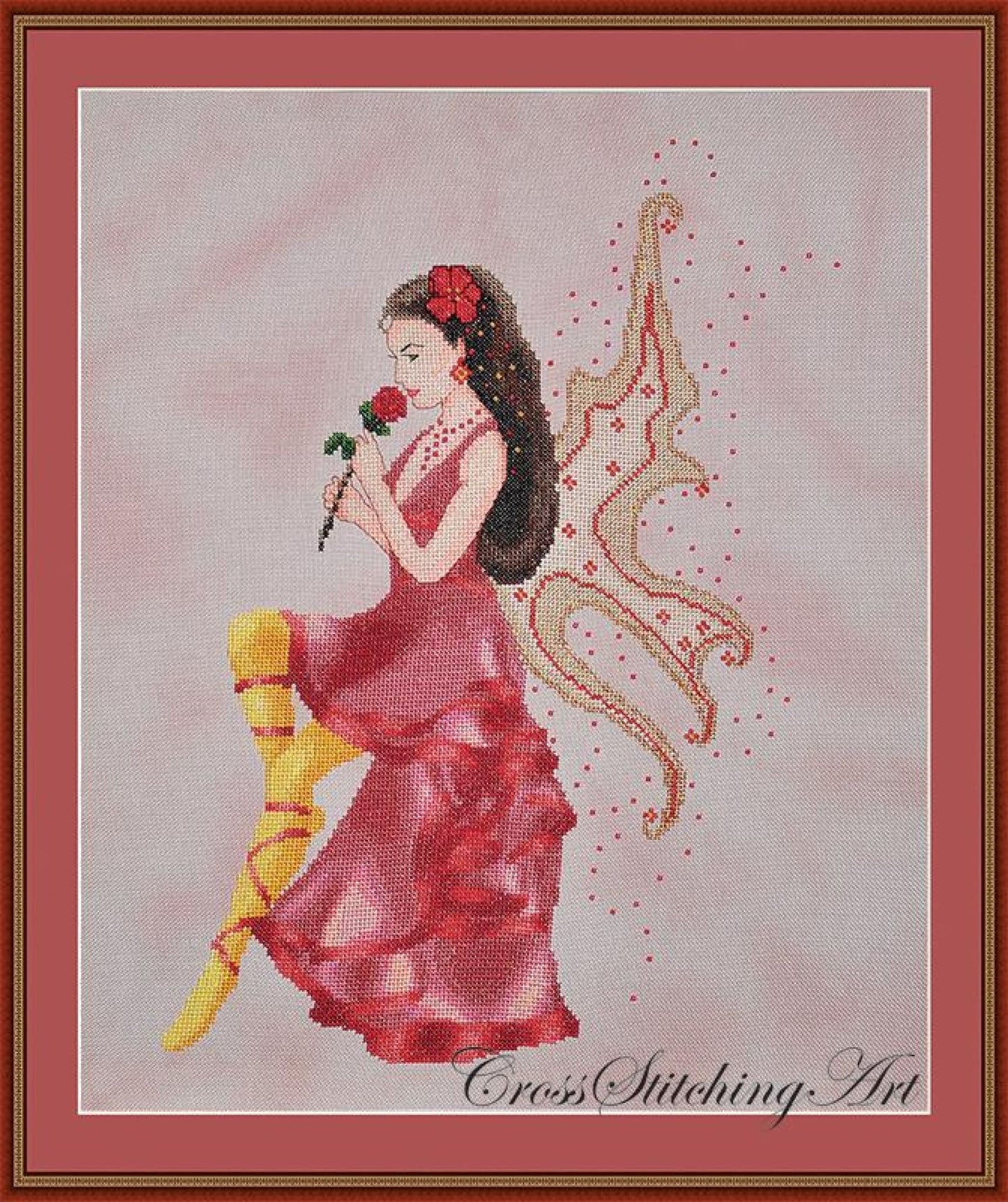 Cross Stitching Art Rose Fairy fashion fantasy cross stitch pattern