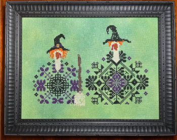 AuryTM Sabrina & Harry Gobblespell halloween turkey cross stitch pattrn