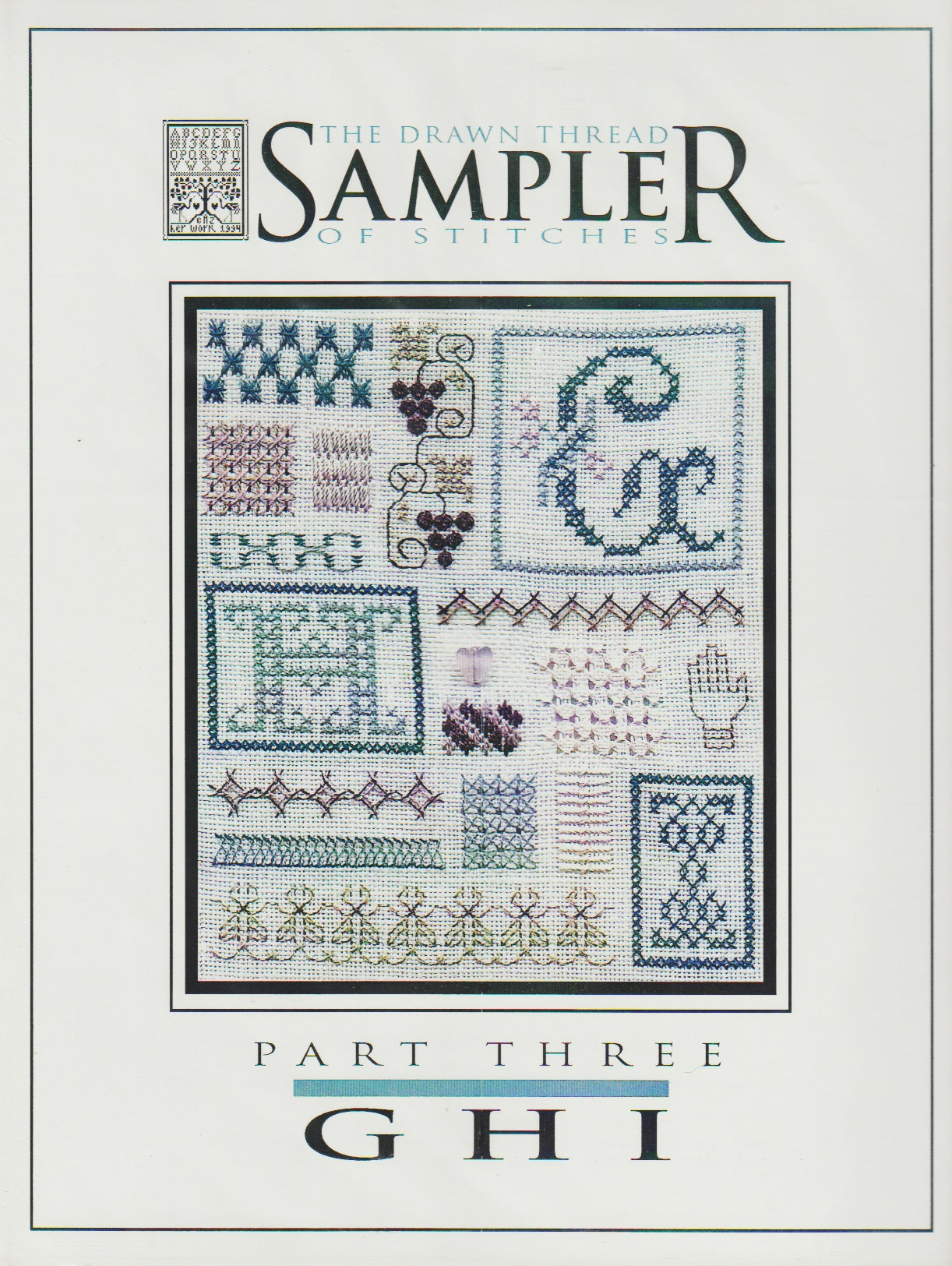 Drawn Thread Sampler of Stitches GHI cross stitch pattern