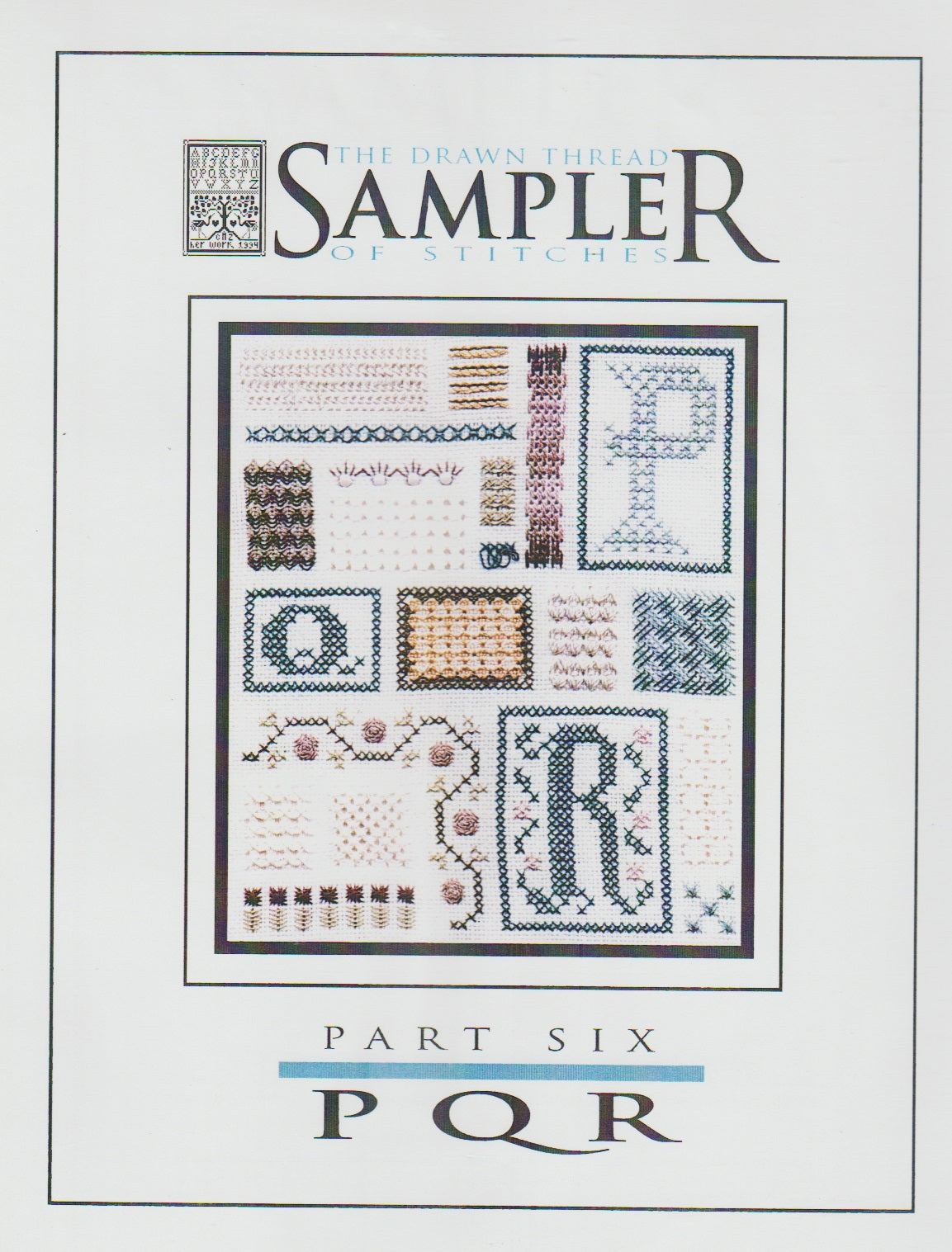 Drawn Thread Sampler of Stitches PQR cross stitch pattern