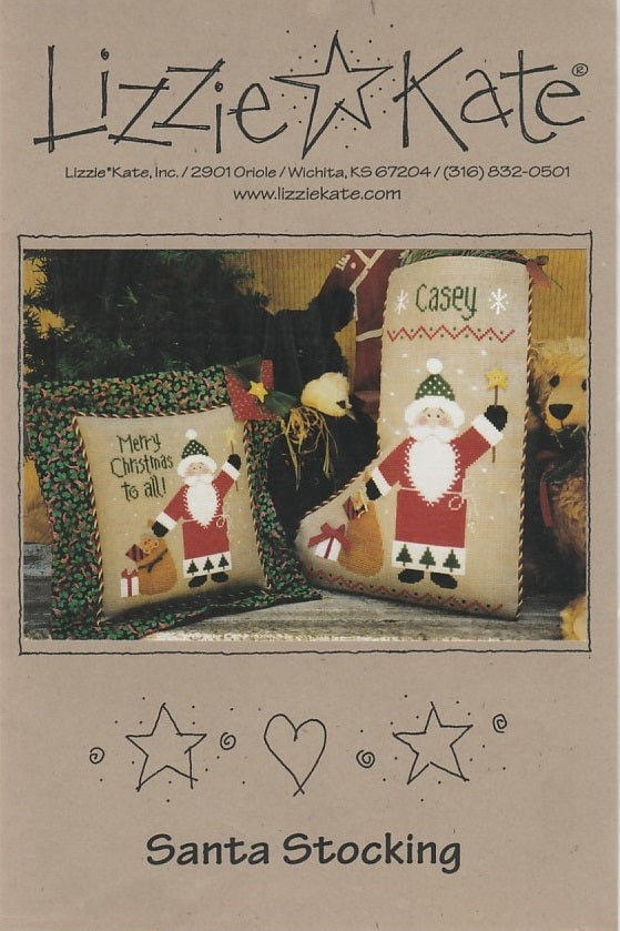 Lizzie Kate Santa's Stocking LK093 christmas cross stitch pattern