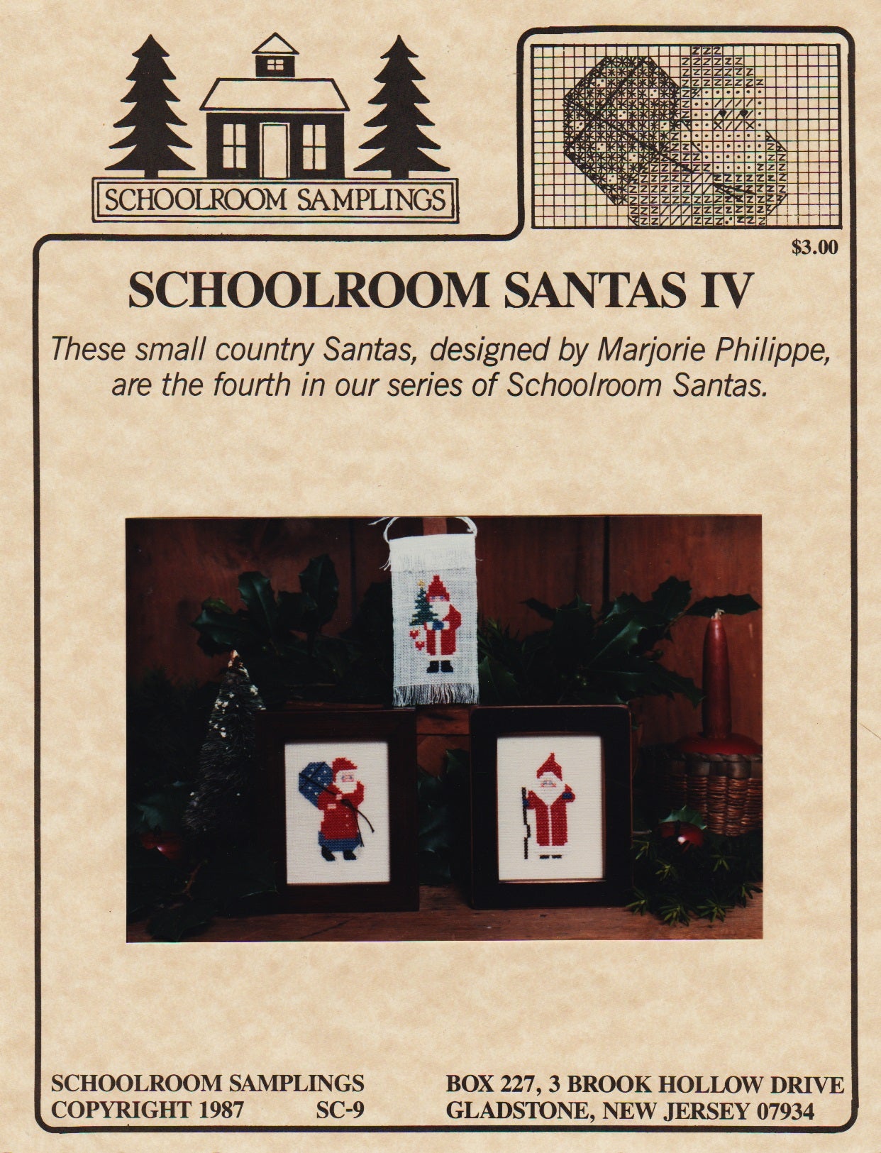 Schoolroom Samplings Schoolroom Santas IV cross stitch pattern
