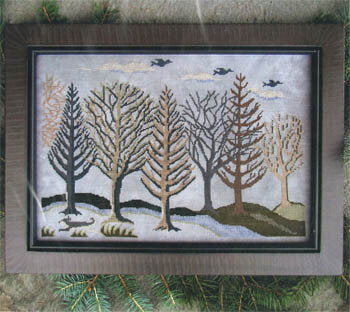Carriage House Silver Landscape seasonal trees cross stitch pattern