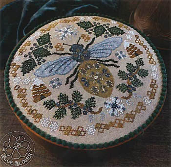 The Blue Flower Sleeping Bee cross stitch pattern