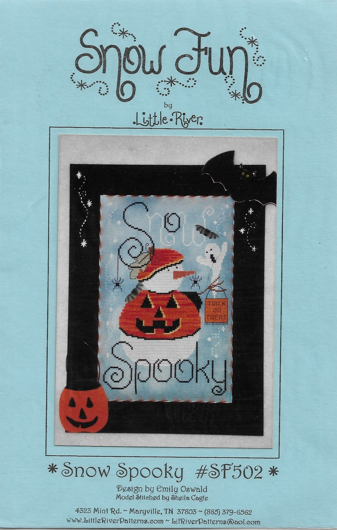 Little River Snow Spooky halloween snowman SF502 cross stitch pattern