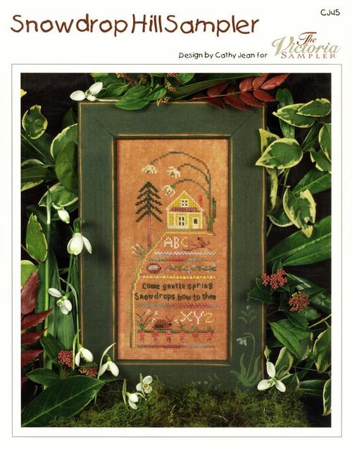 Victoria Sampler Snowdrop Hill Sampler CJ45 bird cross stitch pattern