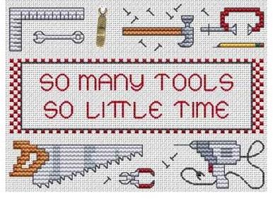 Sue Hillis So Many Tools, So Little Time PS117 cross stitch pattern