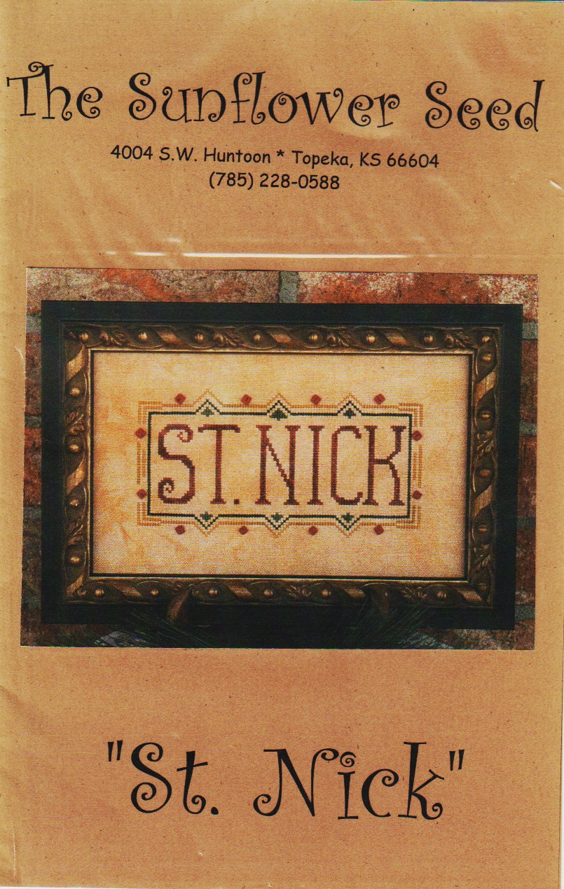 The Sunflower Seed St. Nick christmas cross stitch pattern