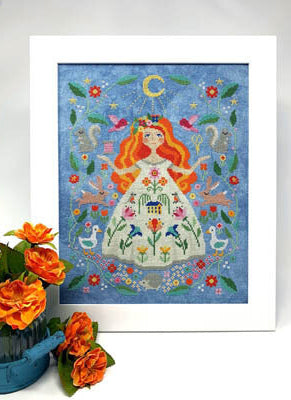 Tiny Modernist Stitch Goddess cross stitch pattern