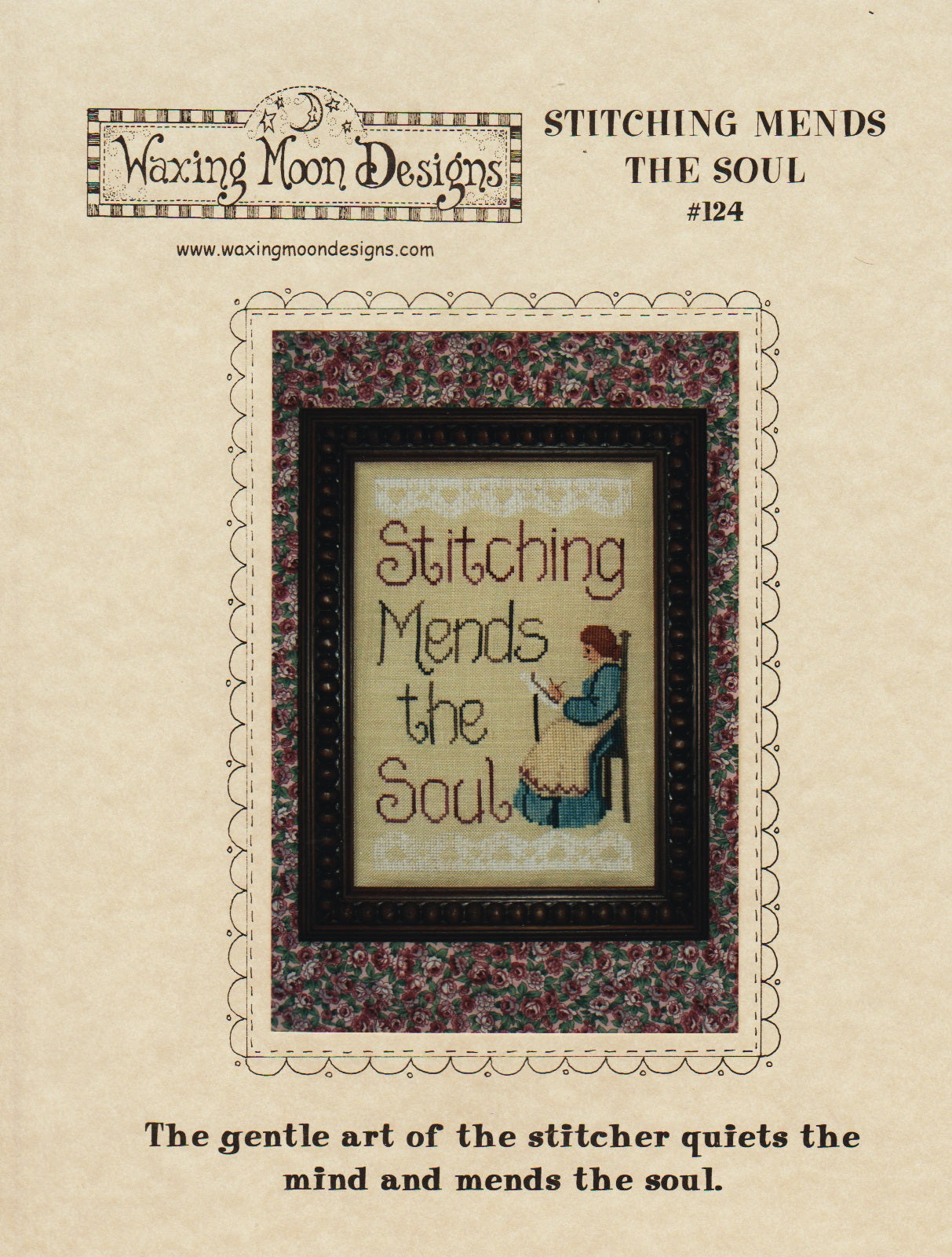 Waxing Moon Stitching Mends the Soul 124 cross stitch pattern