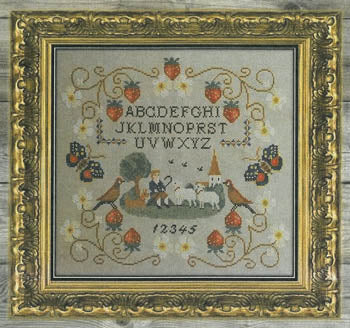 Twin Peak Primitives Strawberry Hill cross stitch pattern