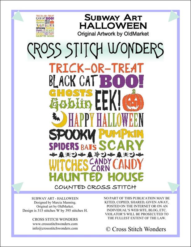 Cross Stitch Wonders Subway Art Halloween cross stitch pattern