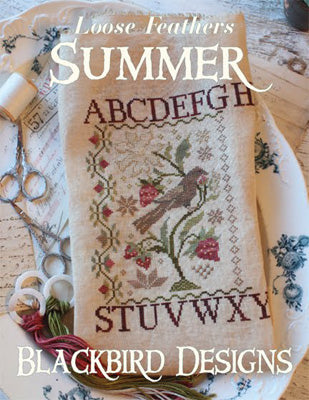 Blackbird Designs Summer - Loose Feathers cross stitch pattern