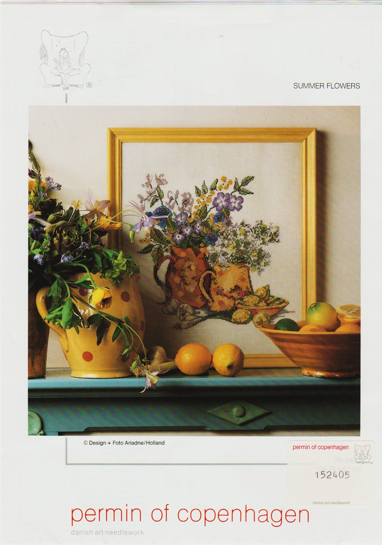 Permin of Copenhagen Summer Flowers cross stitch pattern