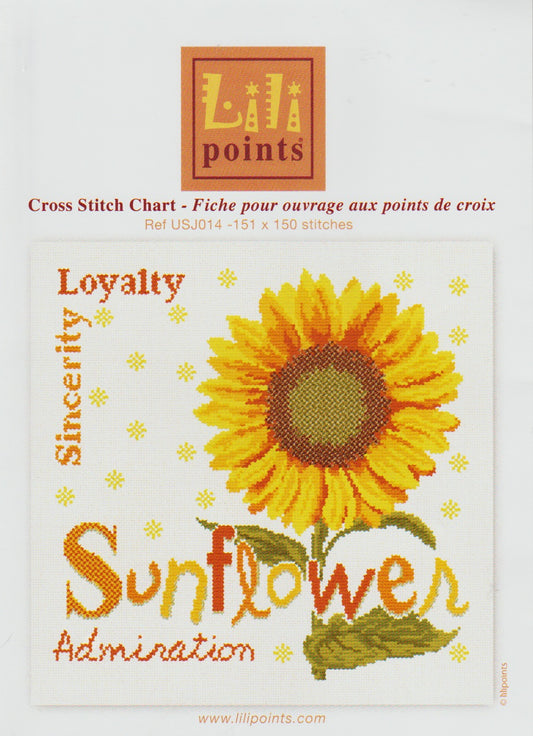 Lili points Sunflower Admiration flower cross stitch pattern