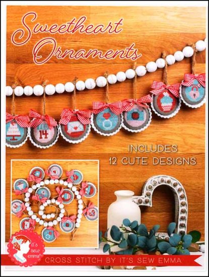 It's Sew Emma Sweetheart Ornaments Valentines cross stitch pattern