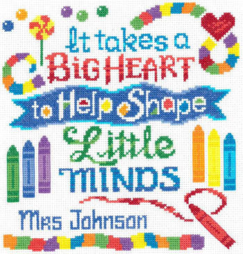 Imaginating Teachers have a big heart 3254 cross stitch pattern