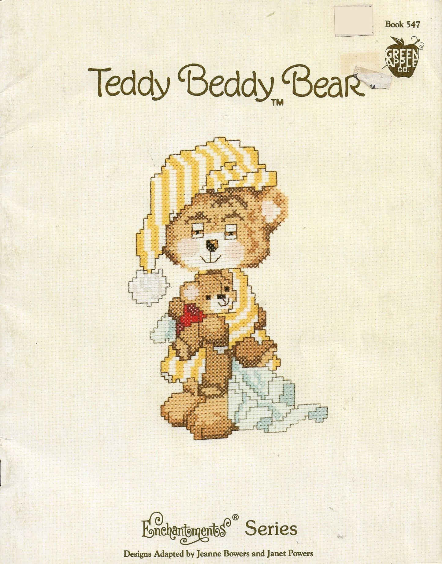 Green Apple Teddy Beddy Bears cross stitch pattern