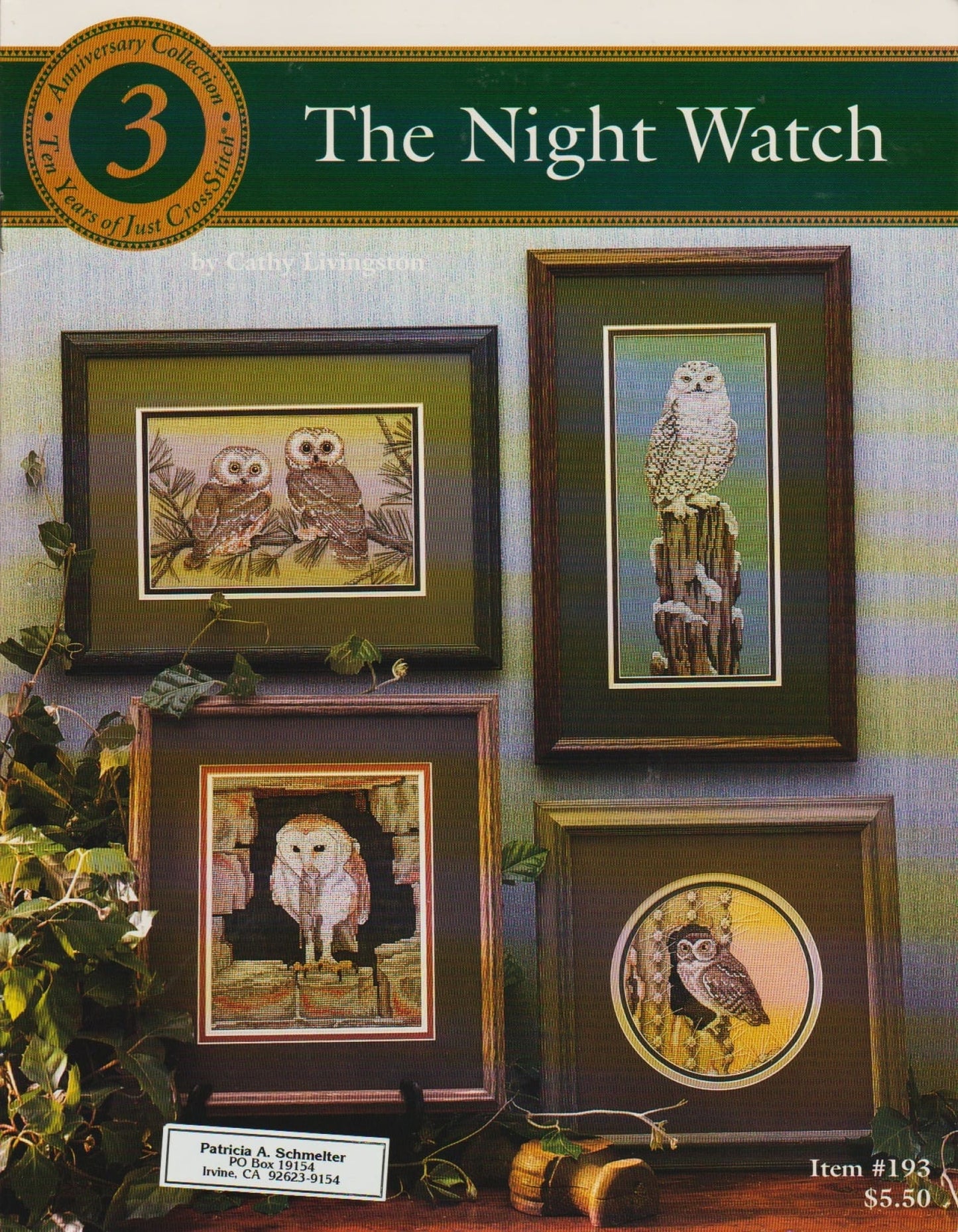 Just CrossStitch The Night Watch 193 owl cross stitch pattern