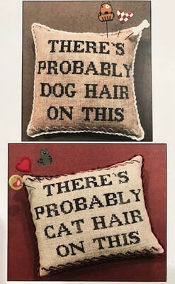 The Scarlett House There's Probably pet cross stitch pillow pattern
