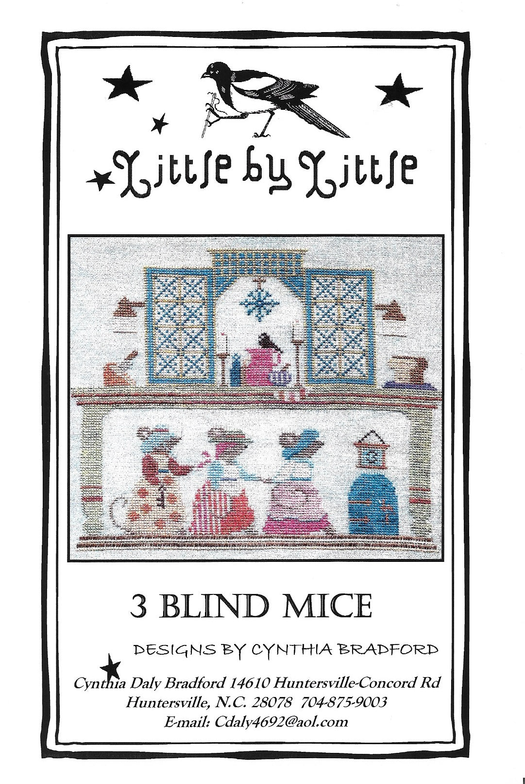 Little by Little Three Blind Mice cross stitch pattern