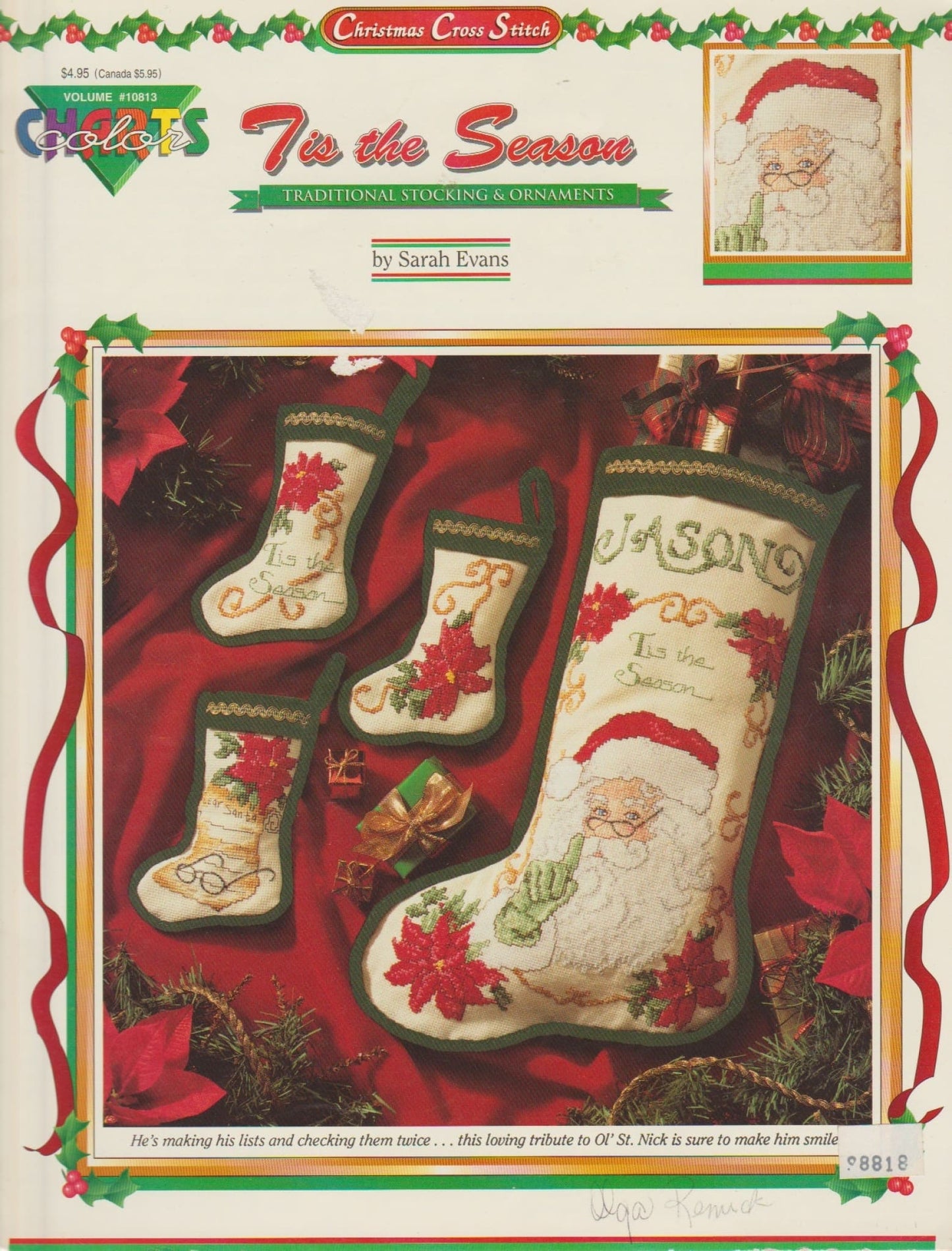 Color Charts Tis the Season 10813 christmas cross stitch pattern