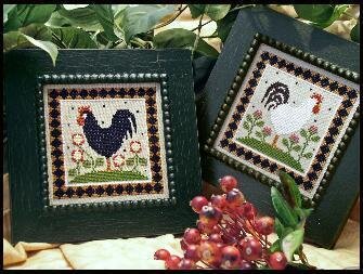 Little House Needleworks Two Roosters no68 cross stitch pattern