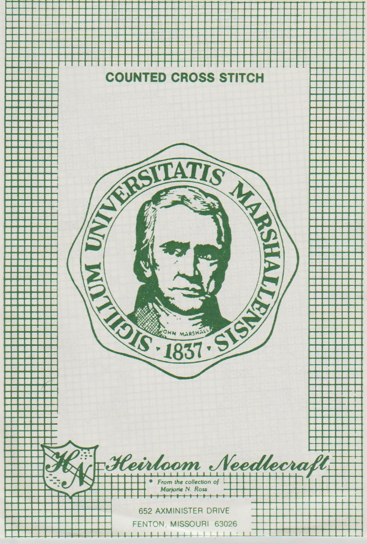 Heirloom Needlecraft University of Marshallese cross stitch pattern