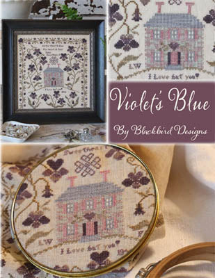 Blackbird Violet's Blue cross stitch pattern