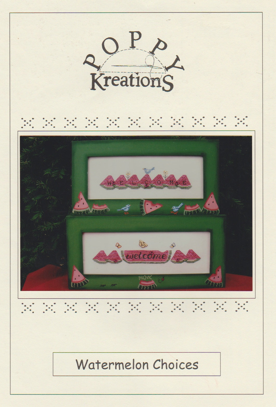 Poppy Creations Watermelon Choices cross stitch pattern