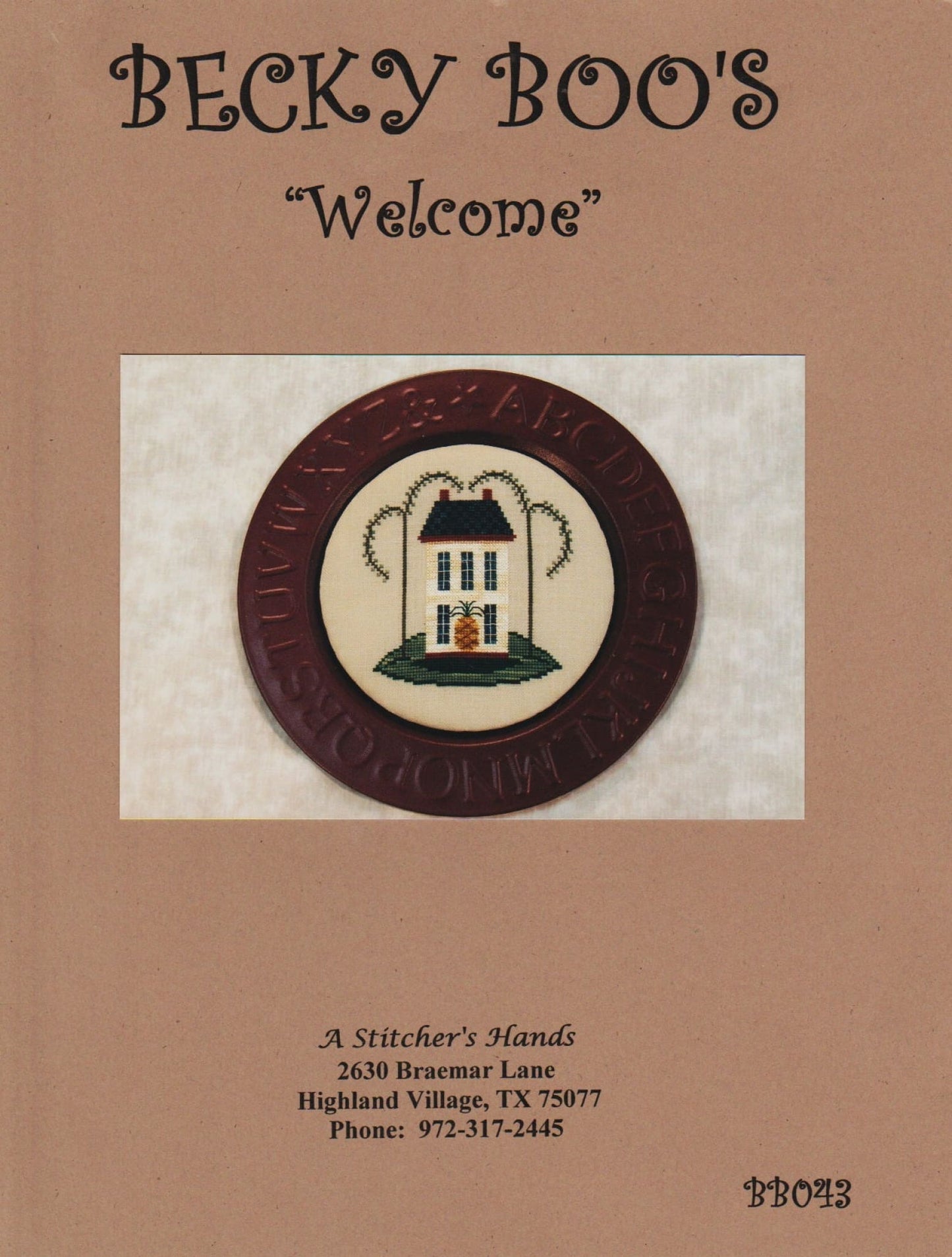 A Stitcher's Hands Welcome Becky Boo's cross stitch pattern