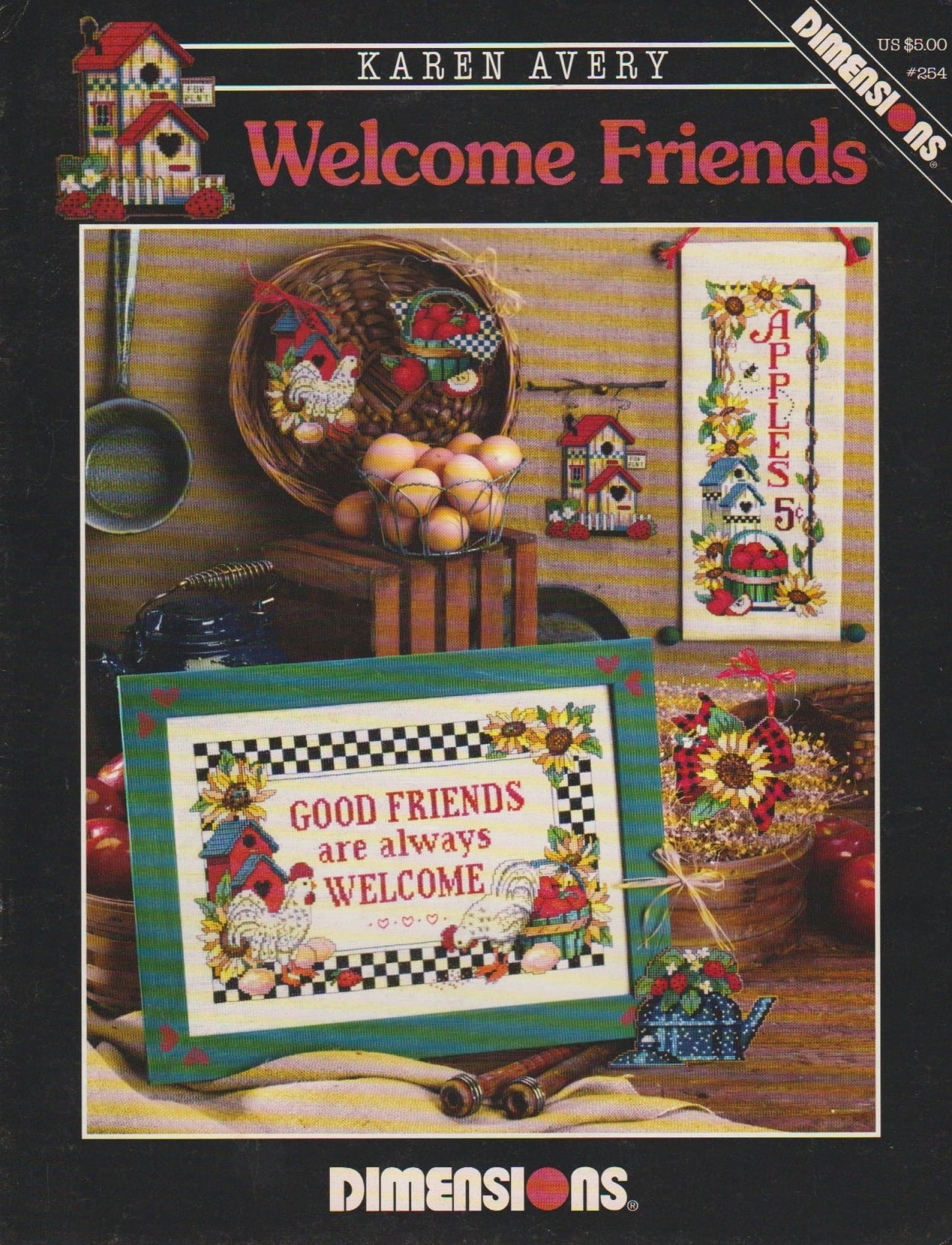 Dimensions Welcome Friends 254 bird house cross stitch pattern