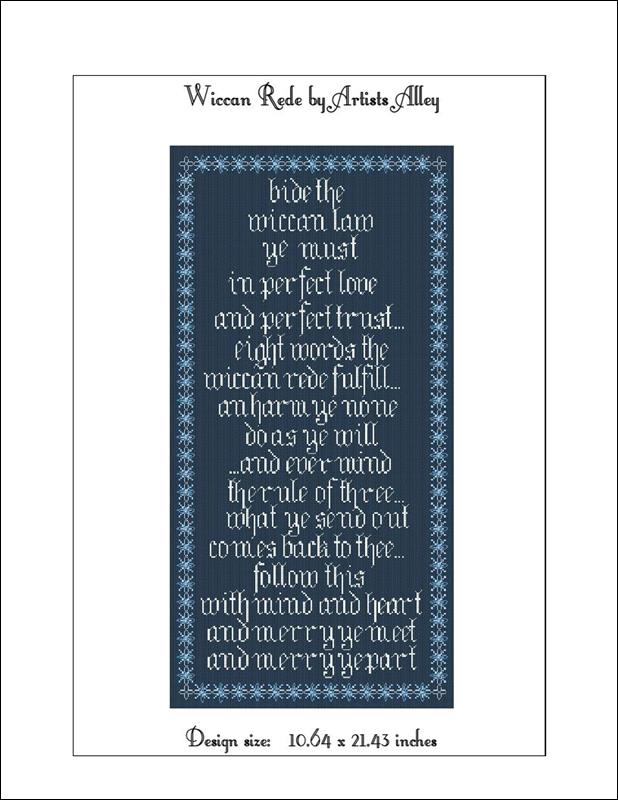 Artist Alley Wiccan Rede cross stitch pattern