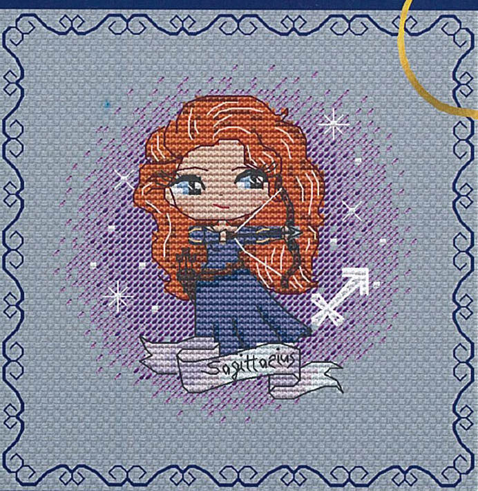 Les Petites croix de Lucie Princess Sagittarius Zodiacal 12 cross stitch patern