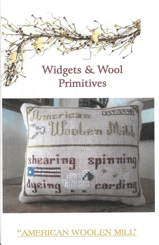 Widgets & Wool Primitives American Woolen Mill cross stitch pattern