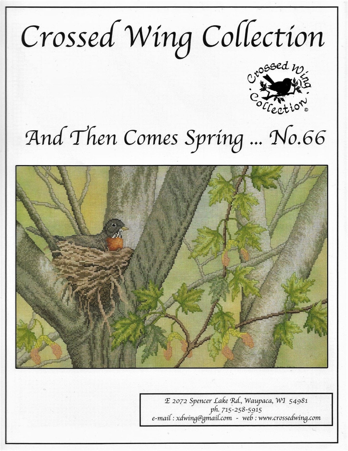 Crossed Wings And then comes spring no 66 cross stitch pattern