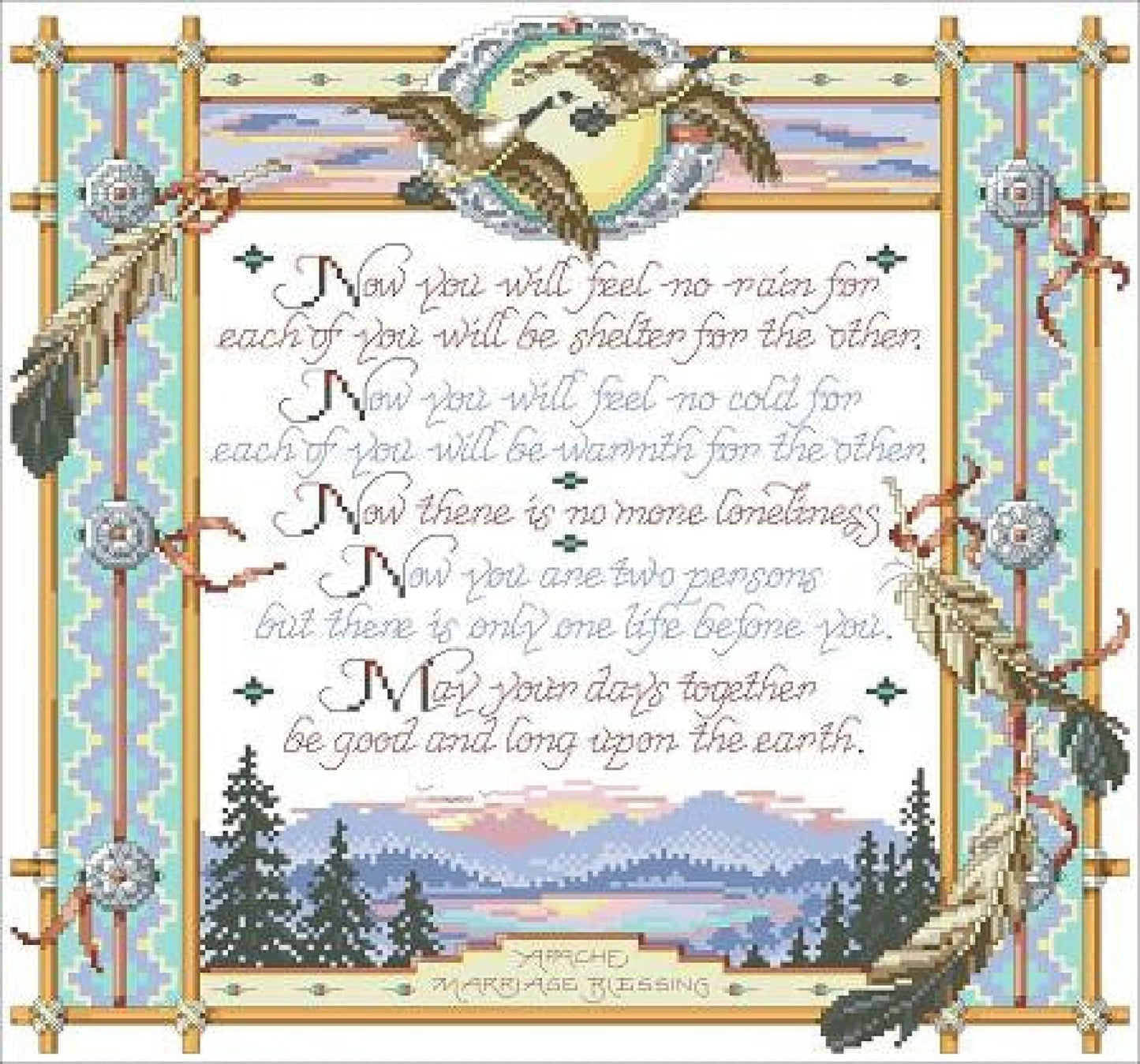 Kooler design studio Apache Wedding Blessing cross stitch pattern