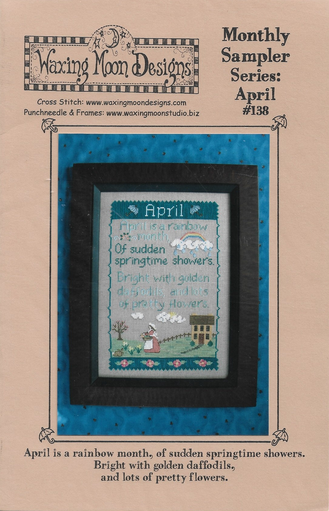 Waxing Moon April Monthly Sampler Series 138 cross stitch pattern