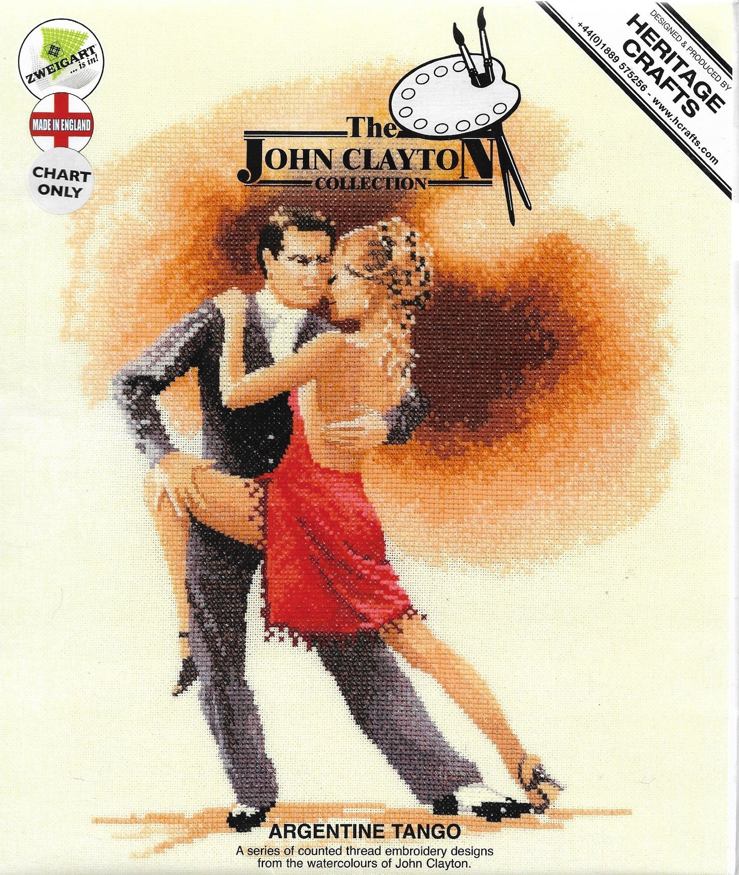 Heritage Crafts Argentine Tango dance cross stitch kit