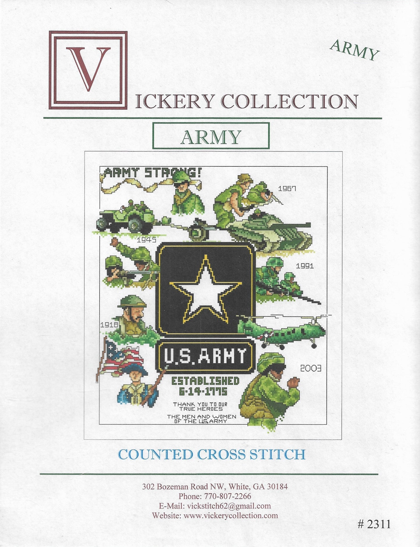 Vickery Collection Army 2311 cross stitch pattern