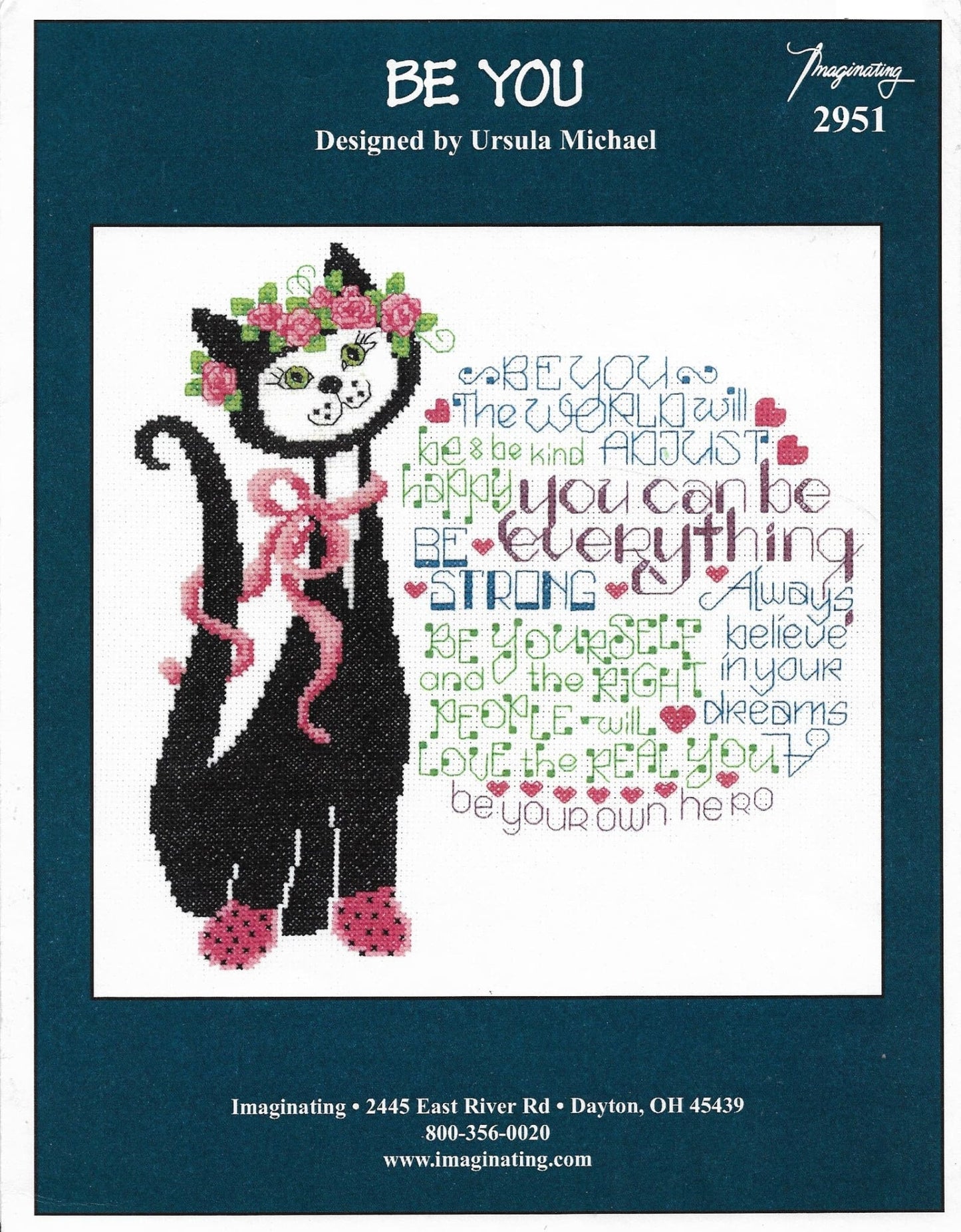 Imaginating Be You 2951 cat cross stitch pattern