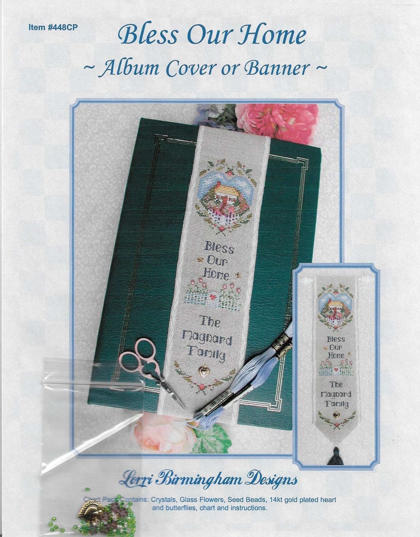 Lorri Birmingham Designs Bless Our Home cross stitch pattern