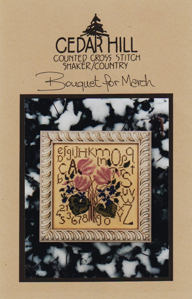 cedar Hill Bouquet for March flower cross stitch pattern