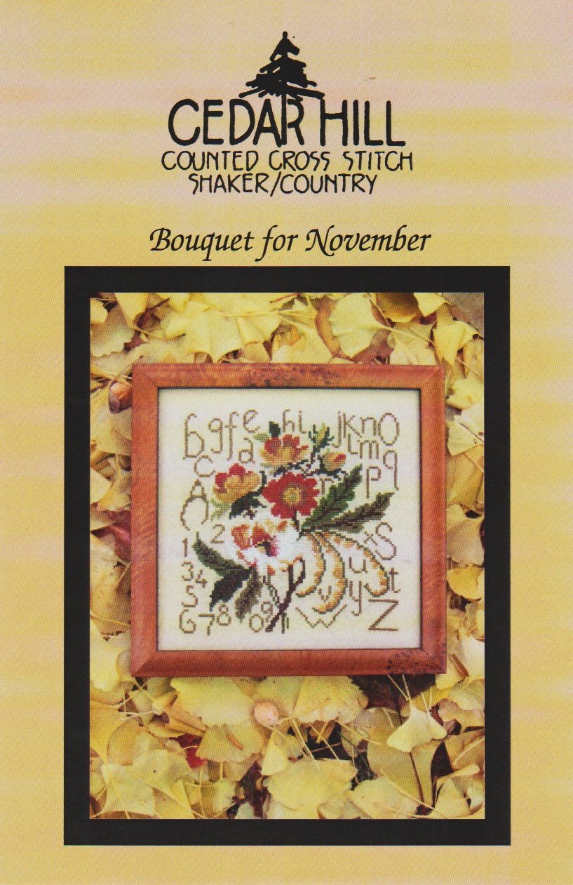 Cedar Hill Bouquet for November cross stitch pattern