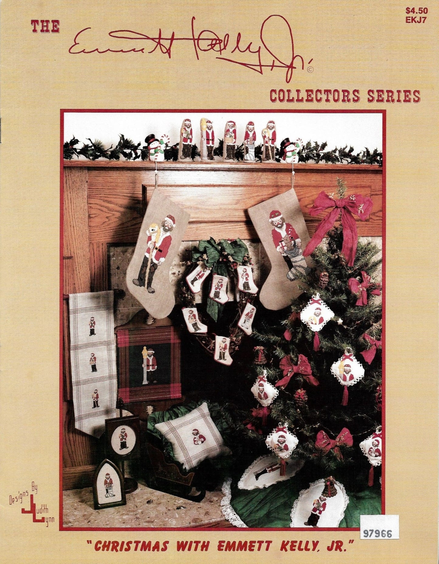 Judith Lynn Christmas With Emmett Kelly Jr. EKJ7 clown cross stitch pattern