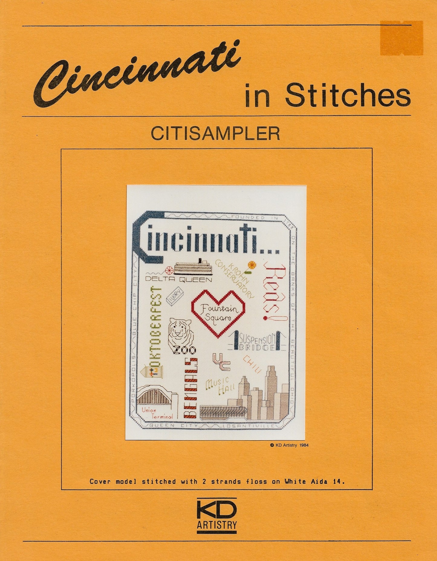 KD Artistry Citisampler Cincinnati Ohio cross stitch pattern
