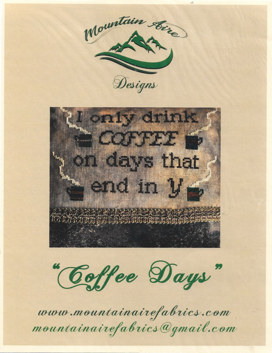 Mountain Aire Designs Coffee Days cross stitch pattern