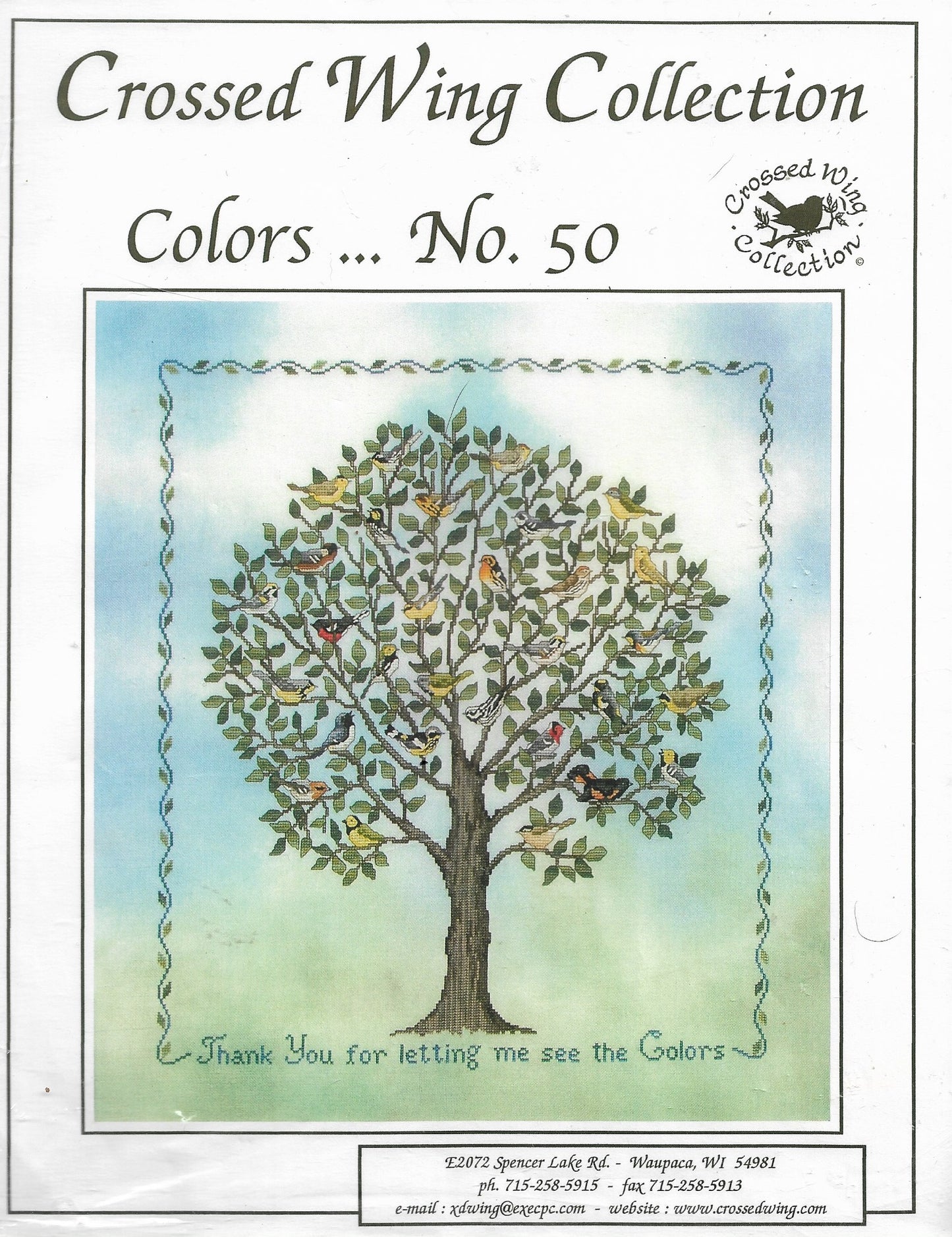 Crossed Wing Collection No. 50 bird cross stitch pattern